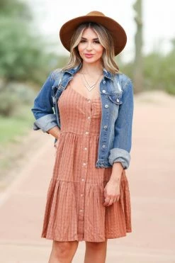 Newbury Kustom Carefree Feeling Textured Dress - Ginger Small