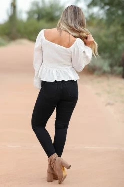 Newbury Kustom Belle Of The Ball Long Sleeve Top - White Small