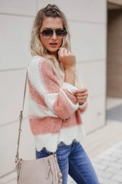 Newbury Kustom Just Can't Wait Striped Sweater - Ivory & Rust 2XL