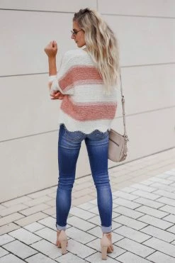 Newbury Kustom Just Can't Wait Striped Sweater - Ivory & Rust 2XL 9 Newbury Kustom Just Can't Wait Striped Sweater - Ivory & Rust 2XL