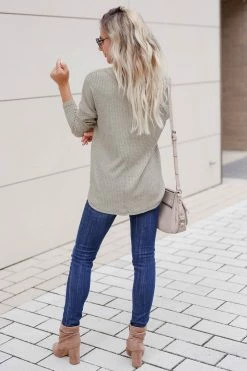 First Love Get Cozy Waffle Knit Top - Olive 2XL