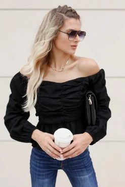 Newbury Kustom Belle Of The Ball Long Sleeve Top - Black