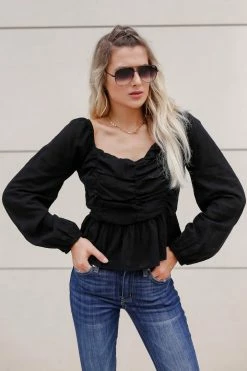 Newbury Kustom Belle Of The Ball Long Sleeve Top - Black