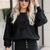 Newbury Kustom Enough For You Fringe Sweatshirt - Black Medium