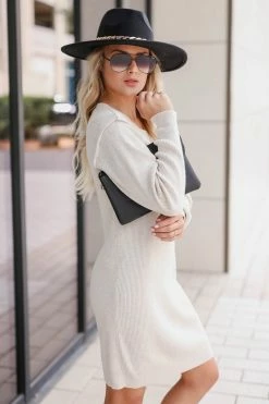 PR-01 Medium CBRAND Turn Heads Sweater Dress - Oatmeal