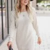 PR-01 Medium CBRAND Turn Heads Sweater Dress - Oatmeal 2 PR-01 Medium CBRAND Turn Heads Sweater Dress - Oatmeal