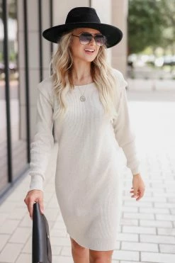 PR-01 Medium CBRAND Turn Heads Sweater Dress - Oatmeal