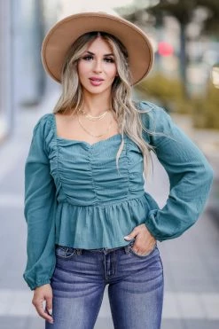 Newbury Kustom Belle Of The Ball Long Sleeve Top - Teal Small 11 Newbury Kustom Belle Of The Ball Long Sleeve Top - Teal Small