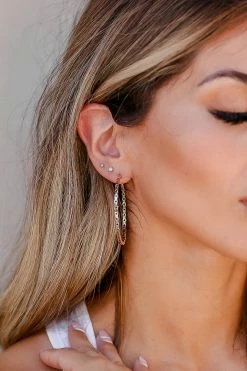 Treasure Jewels All In The Details Hoop Earrings - Black