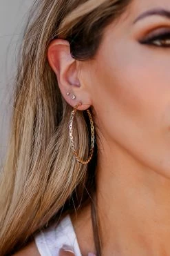 Treasure Jewels All In The Details Hoop Earrings - Black