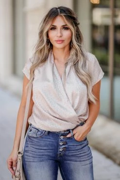 FL-01 Large CBRAND Power Grab Leopard Bodysuit - Champagne