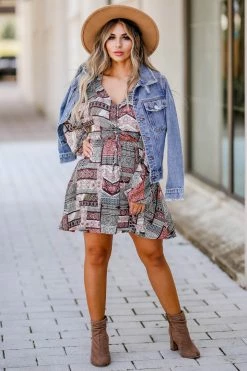 Promesa Small Out West Long Sleeve Dress - Multi 13 Promesa Small Out West Long Sleeve Dress - Multi