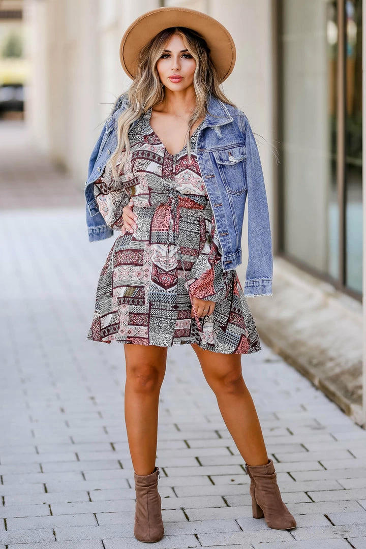 Promesa Small Out West Long Sleeve Dress - Multi 7 Promesa Small Out West Long Sleeve Dress - Multi