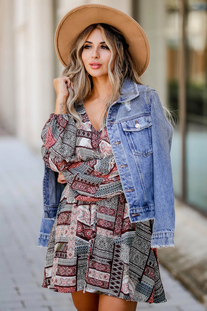 Promesa Small Out West Long Sleeve Dress - Multi 3 Promesa Small Out West Long Sleeve Dress - Multi