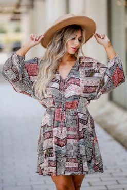 Promesa Small Out West Long Sleeve Dress - Multi 14 Promesa Small Out West Long Sleeve Dress - Multi
