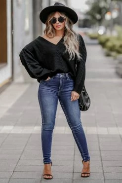 PR-01 CBRAND Back To Basics Cable Knit Sweater - Black