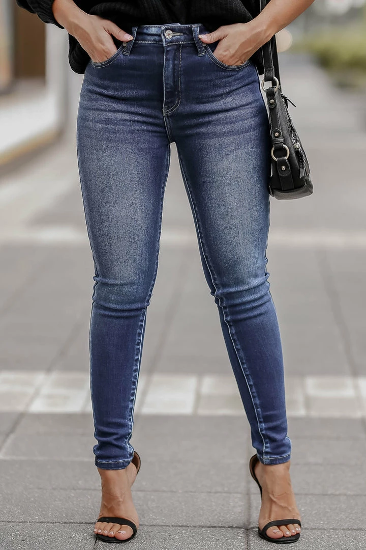 KAN CAN Cora High Rise Skinny Jeans - Dark Wash 7 KAN CAN Cora High Rise Skinny Jeans - Dark Wash