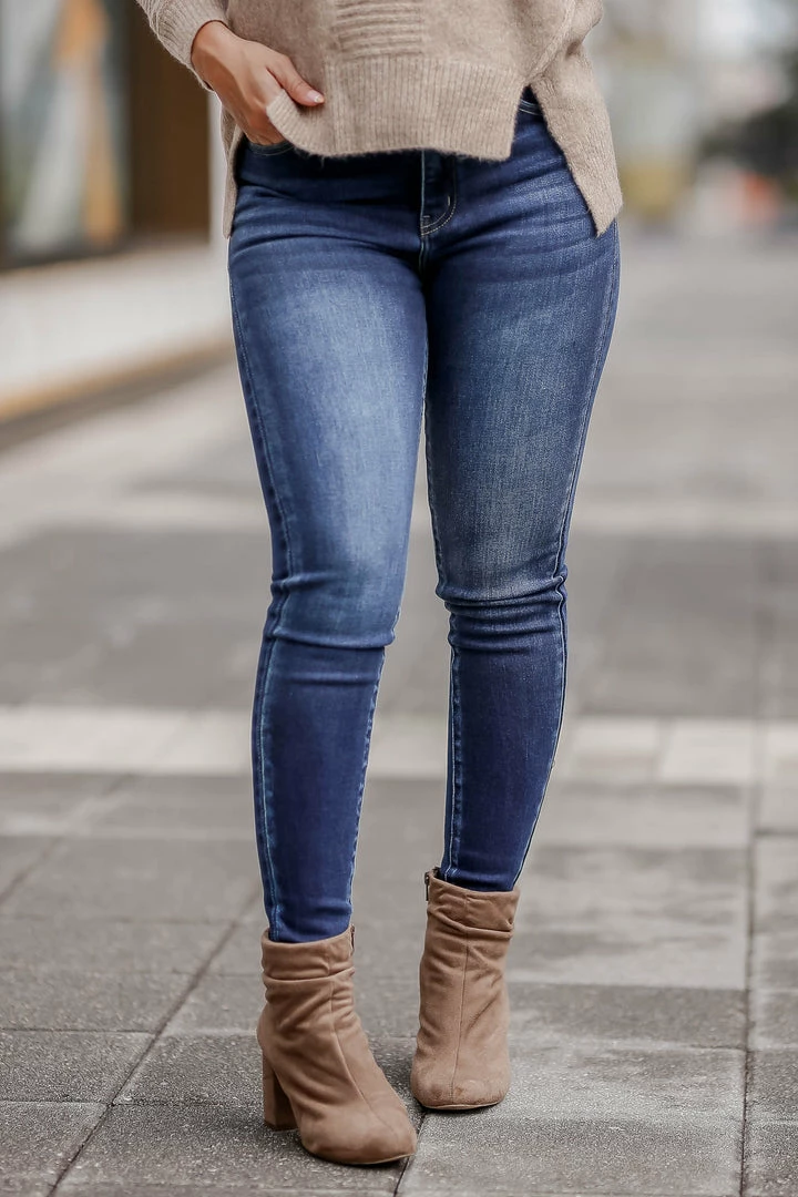 KAN CAN Cora High Rise Skinny Jeans - Dark Wash 9 KAN CAN Cora High Rise Skinny Jeans - Dark Wash