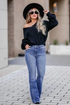 KAN CAN Arabella Flare Jean - Medium Wash