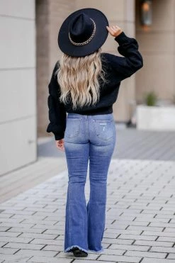 KAN CAN Arabella Flare Jean - Medium Wash