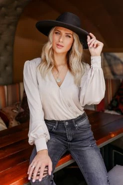 FL-01 CBRAND Meet Me There Bodysuit - Taupe 2XL