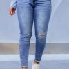 KAN CAN Aria High Rise Skinny Jeans - Medium Acid Wash Bottoms