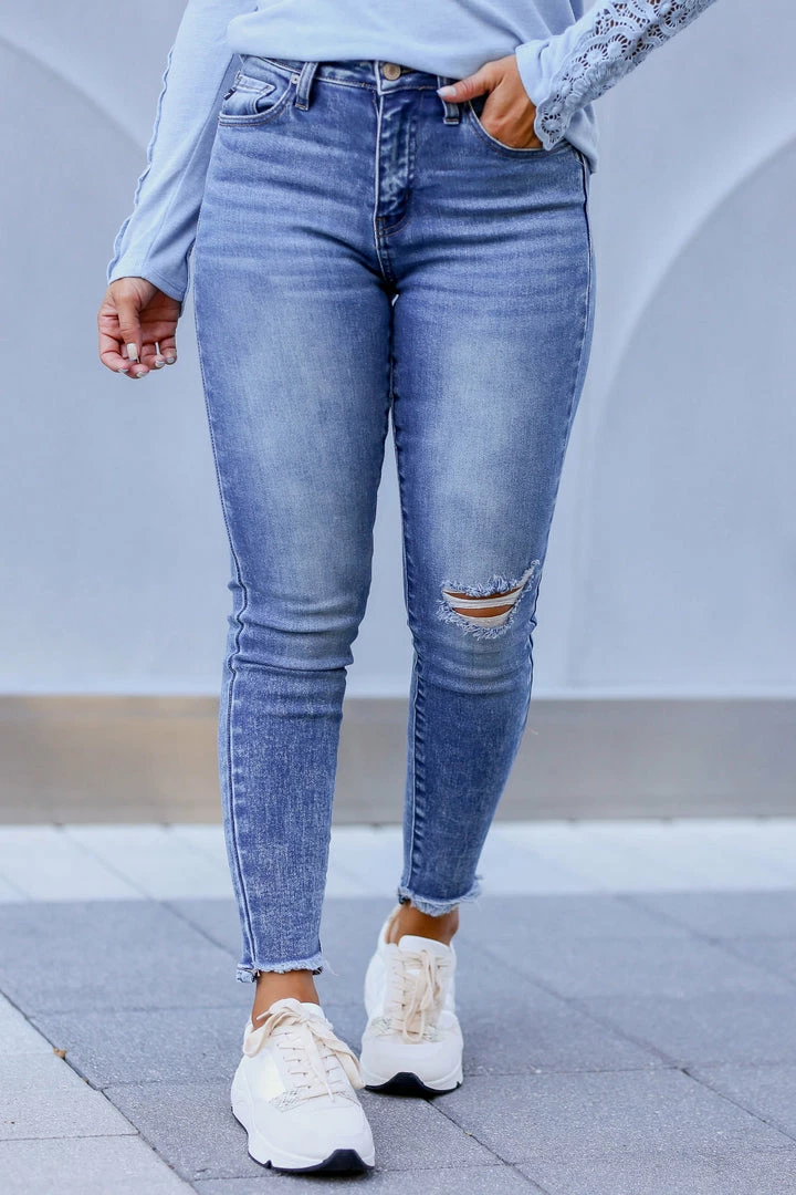 KAN CAN Aria High Rise Skinny Jeans - Medium Acid Wash Bottoms 3 KAN CAN Aria High Rise Skinny Jeans - Medium Acid Wash Bottoms