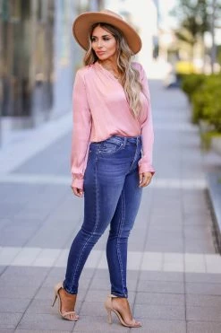 FL-01 Small CBRAND Always Classic Shoulder Pad Bodysuit - Rose