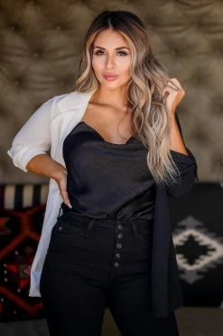 AN-01 CBRAND Boys Club Color Block Blazer - Black & Ivory Outerwear