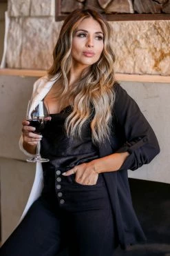 AN-01 CBRAND Boys Club Color Block Blazer - Black & Ivory Outerwear