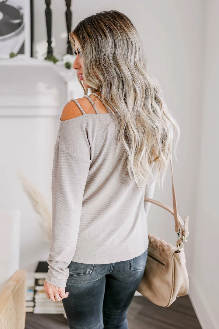 First Love News Flash Strappy Top - Taupe 6 First Love News Flash Strappy Top - Taupe