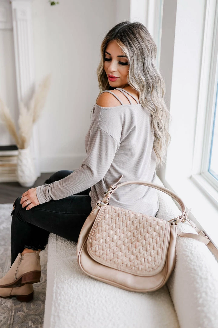 First Love News Flash Strappy Top - Taupe 4 First Love News Flash Strappy Top - Taupe