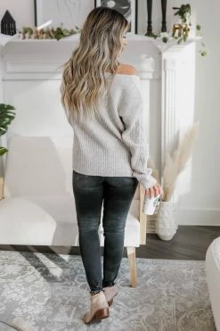 Promesa Large State Of Bliss Cable Knit Sweater - Oatmeal