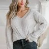 Promesa Large State Of Bliss Cable Knit Sweater - Oatmeal