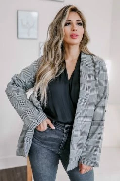 AN-01 CBRAND Boys Club Plaid Blazer - Black Outerwear