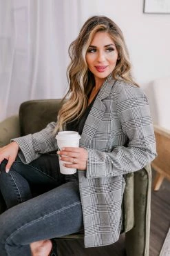 AN-01 CBRAND Boys Club Plaid Blazer - Black Outerwear