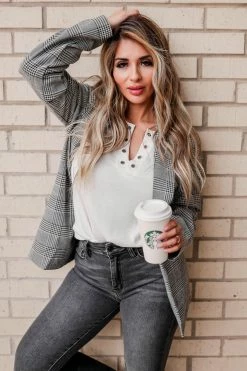 AN-01 CBRAND Boys Club Plaid Blazer - Black Outerwear