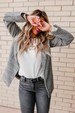 AN-01 CBRAND Boys Club Plaid Blazer - Black Outerwear