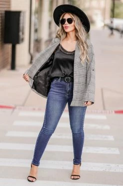 AN-01 CBRAND Boys Club Plaid Blazer - Black Outerwear