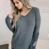 FL-01 CBRAND What You Wanted Crochet Sleeve Top - Charcoal Small