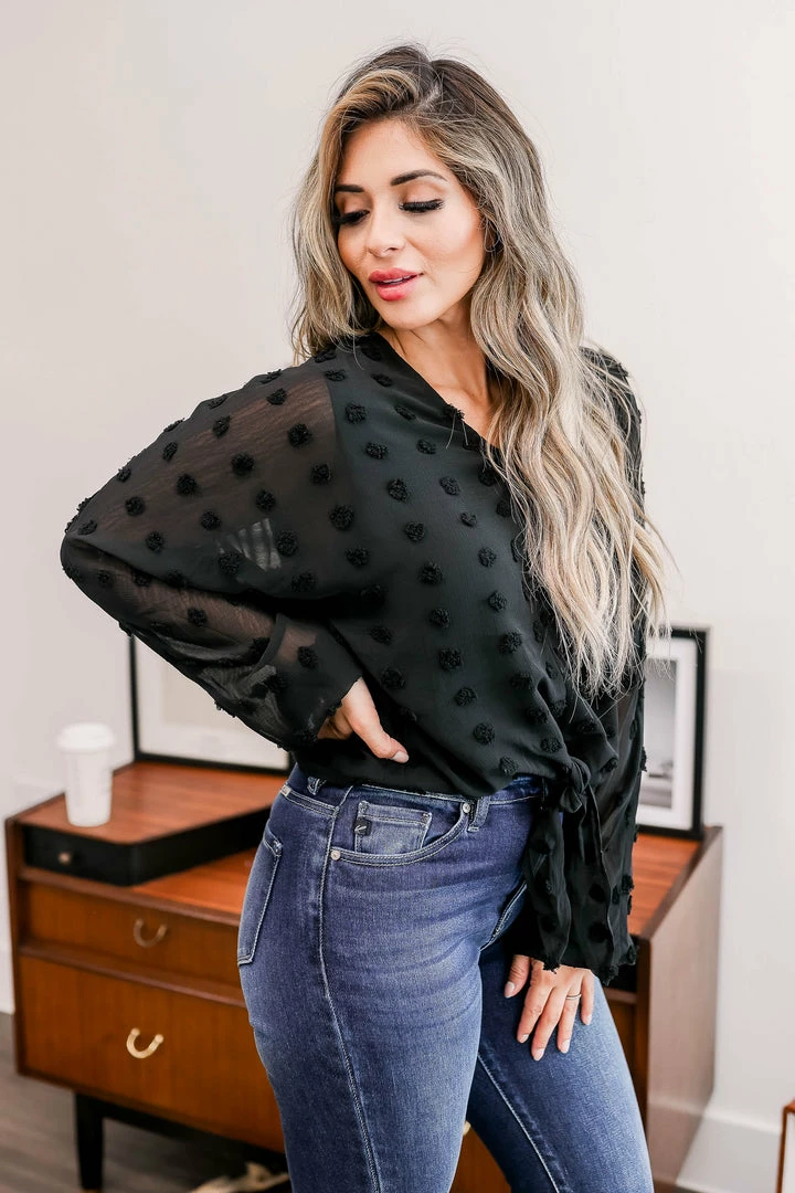 Newbury Kustom Small Mind Over Matter Tie Front Top - Black 6 Newbury Kustom Small Mind Over Matter Tie Front Top - Black