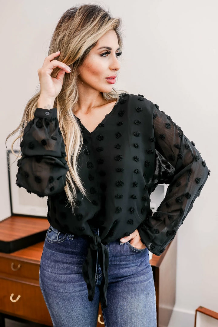 Newbury Kustom Small Mind Over Matter Tie Front Top - Black 3 Newbury Kustom Small Mind Over Matter Tie Front Top - Black