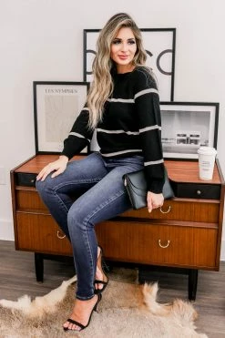 Newbury Kustom Time To Shine Striped Sweater - Black & Gold 2XL