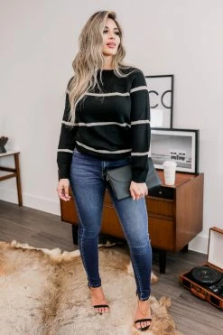 Newbury Kustom Time To Shine Striped Sweater - Black & Gold 2XL