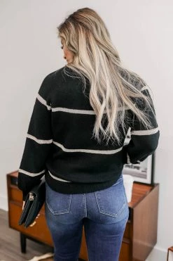 Newbury Kustom Time To Shine Striped Sweater - Black & Gold 2XL