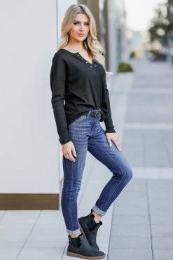 First Love Small In A Dream Long Sleeve Top - Black