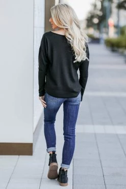 First Love Small In A Dream Long Sleeve Top - Black