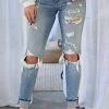 KAN CAN Jenna Distressed Skinny Jeans - Light Wash New Arrivals