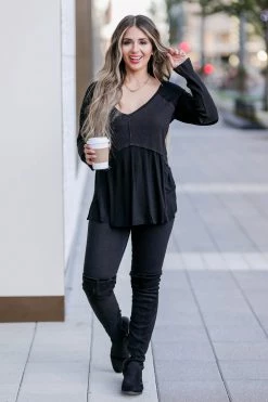 POL Small Pastel Sky Top - Black