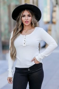 MA-01 CBRAND Sun Seeker Ribbed Long Sleeve Top - White 10 MA-01 CBRAND Sun Seeker Ribbed Long Sleeve Top - White